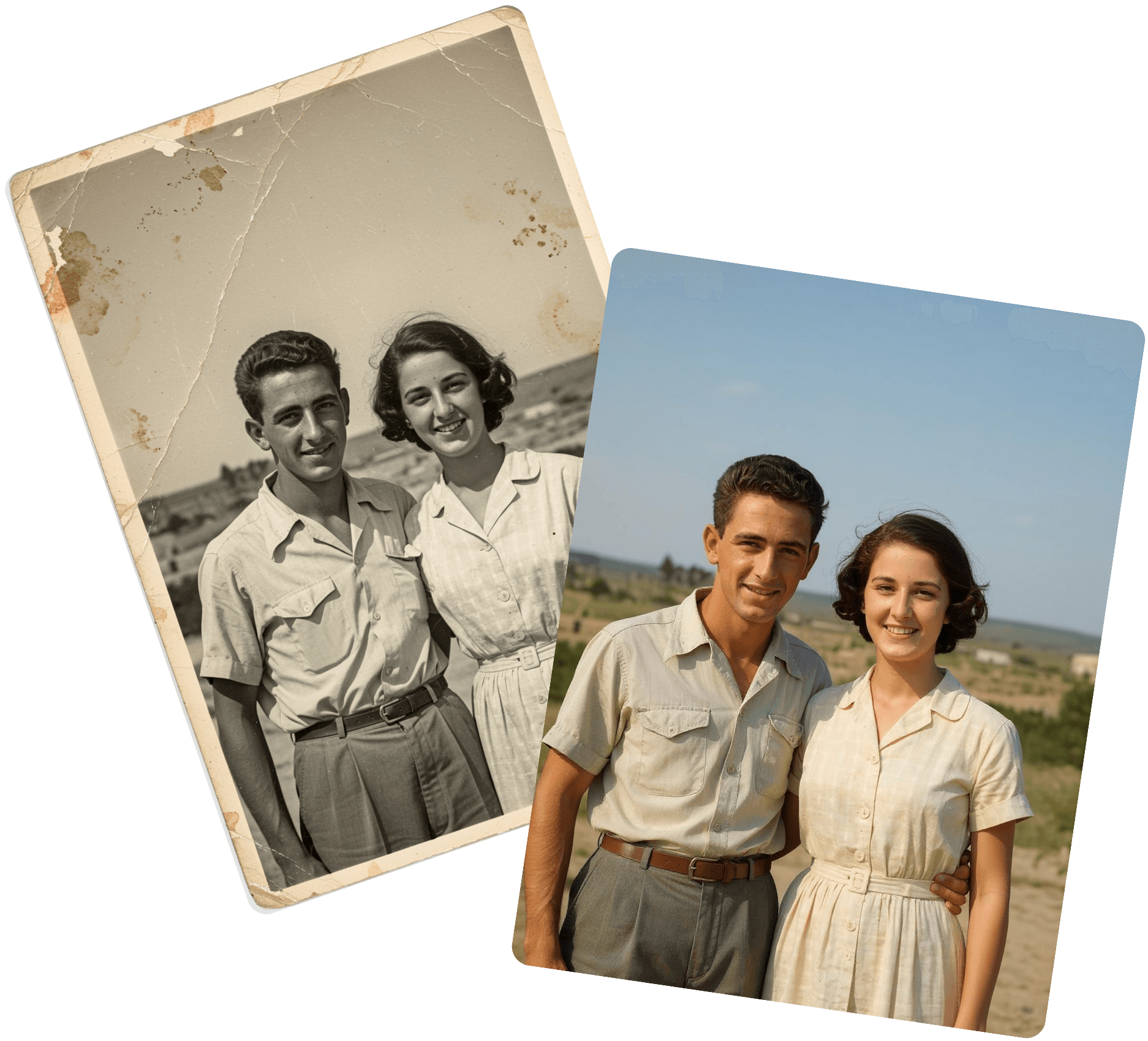 תמונה ישנה לפני שחזור - מתנה לחתונה